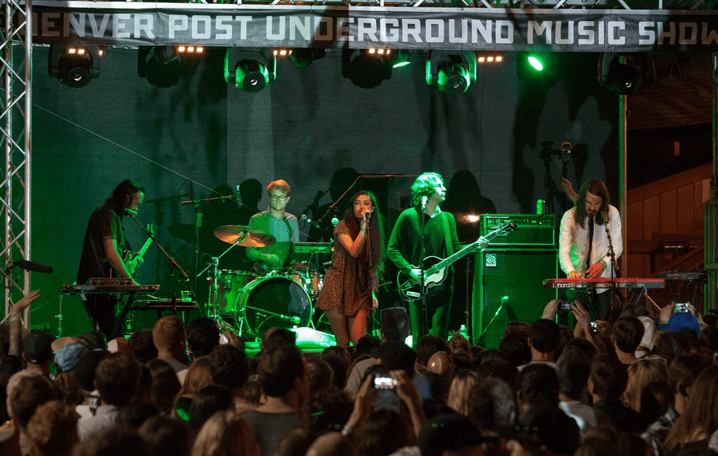 Cult performing onstage at the Denver Post Underground Music Showcase in 2013