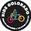 Ride Colorado logo of triangles and circles depicting a bike and mountains.