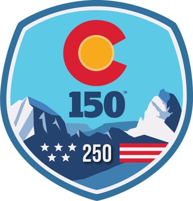 America 250 - Colorado 150 Badge Logo
