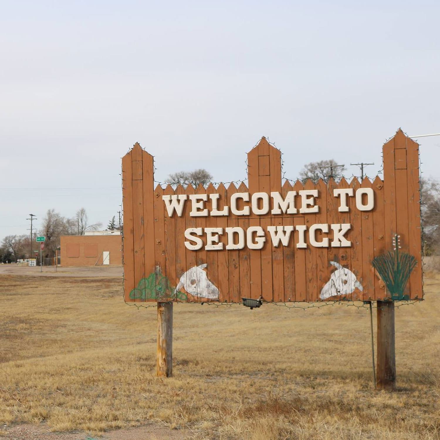 town of Sedgwick welcome sign "Welcome to Sedgwick"