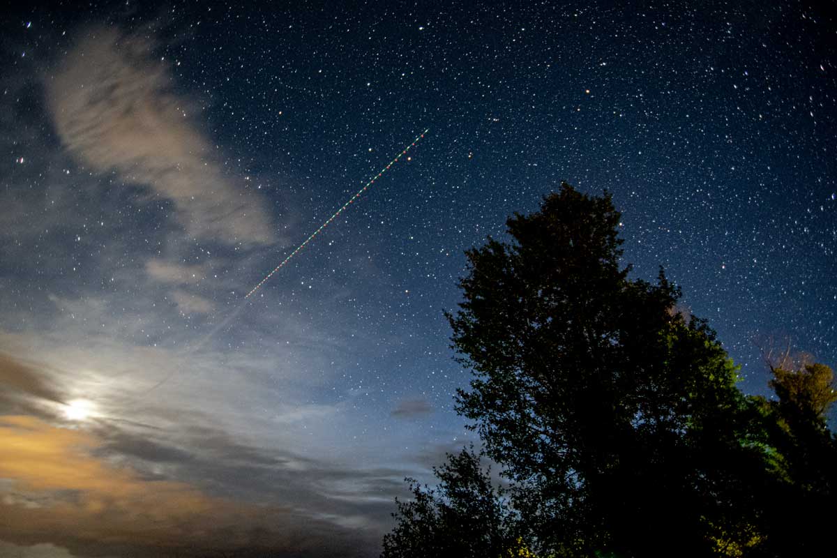 A starry night sky at Yampa River State Park