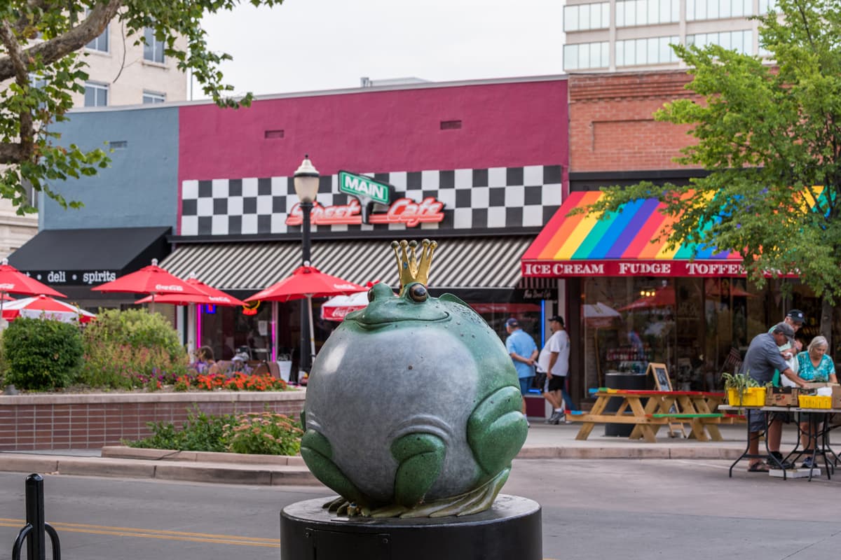 Sculpture and colorful artwork in downtown Grand Junction