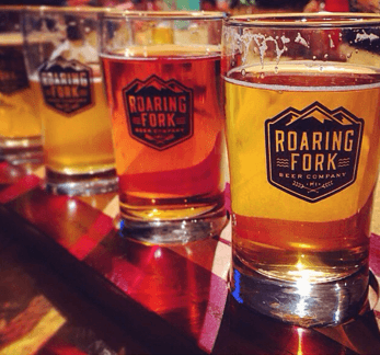 A row of beer pints