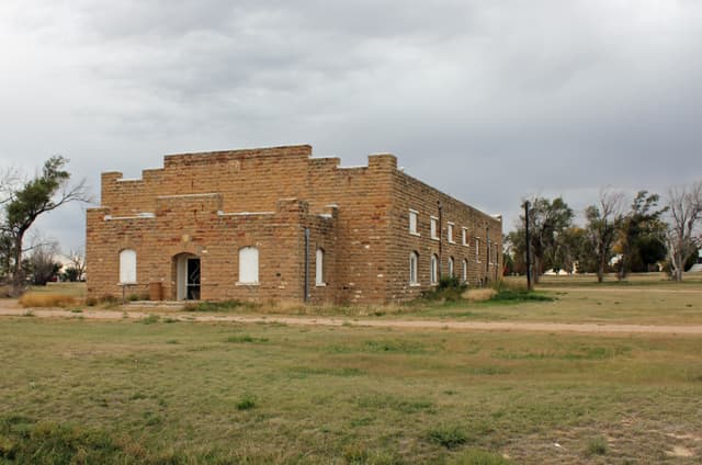 Two Buttes Gymnasium in Baca County. A WPA Project constructed in 1937.