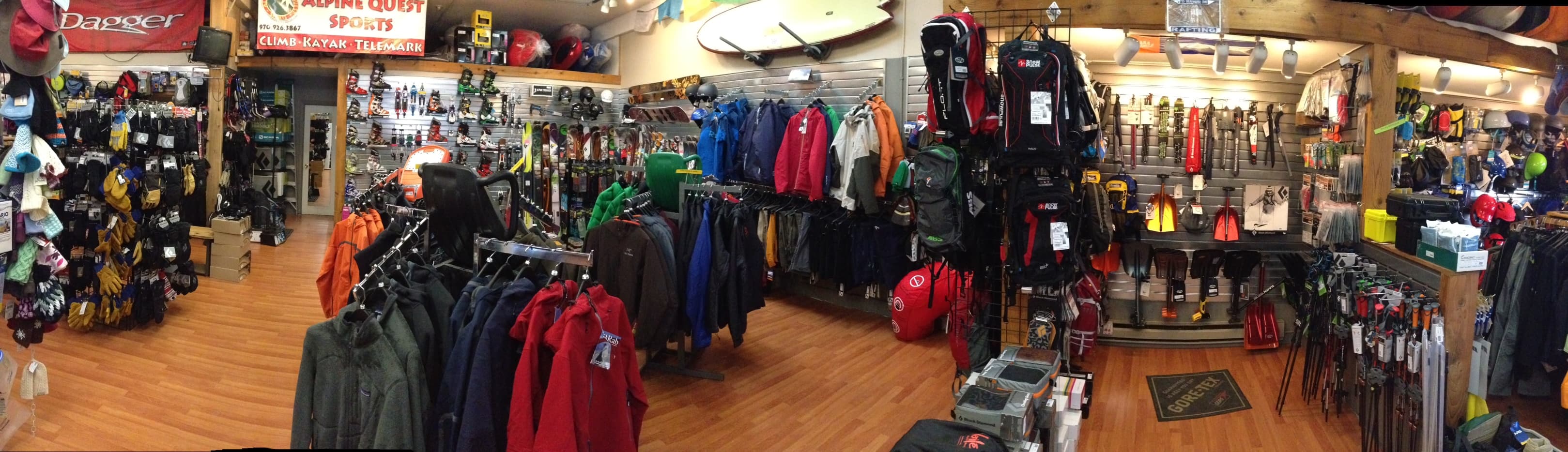 backcountry shop- river, rock, snow photo