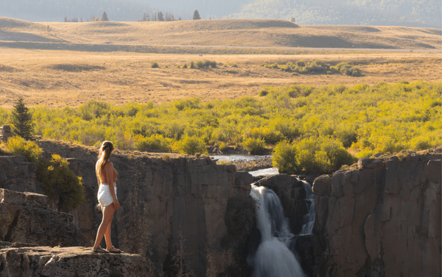 Person watching the North Clear Creek Falls