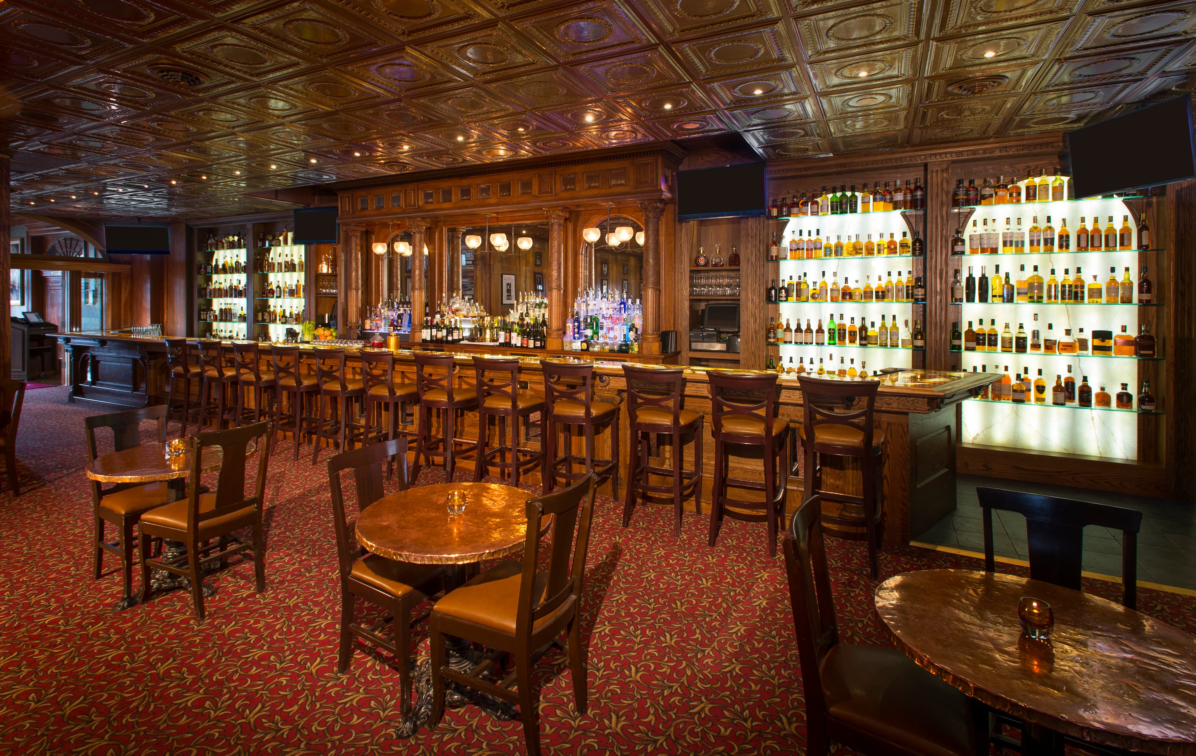 whiskey bar at cascades restaurant photo