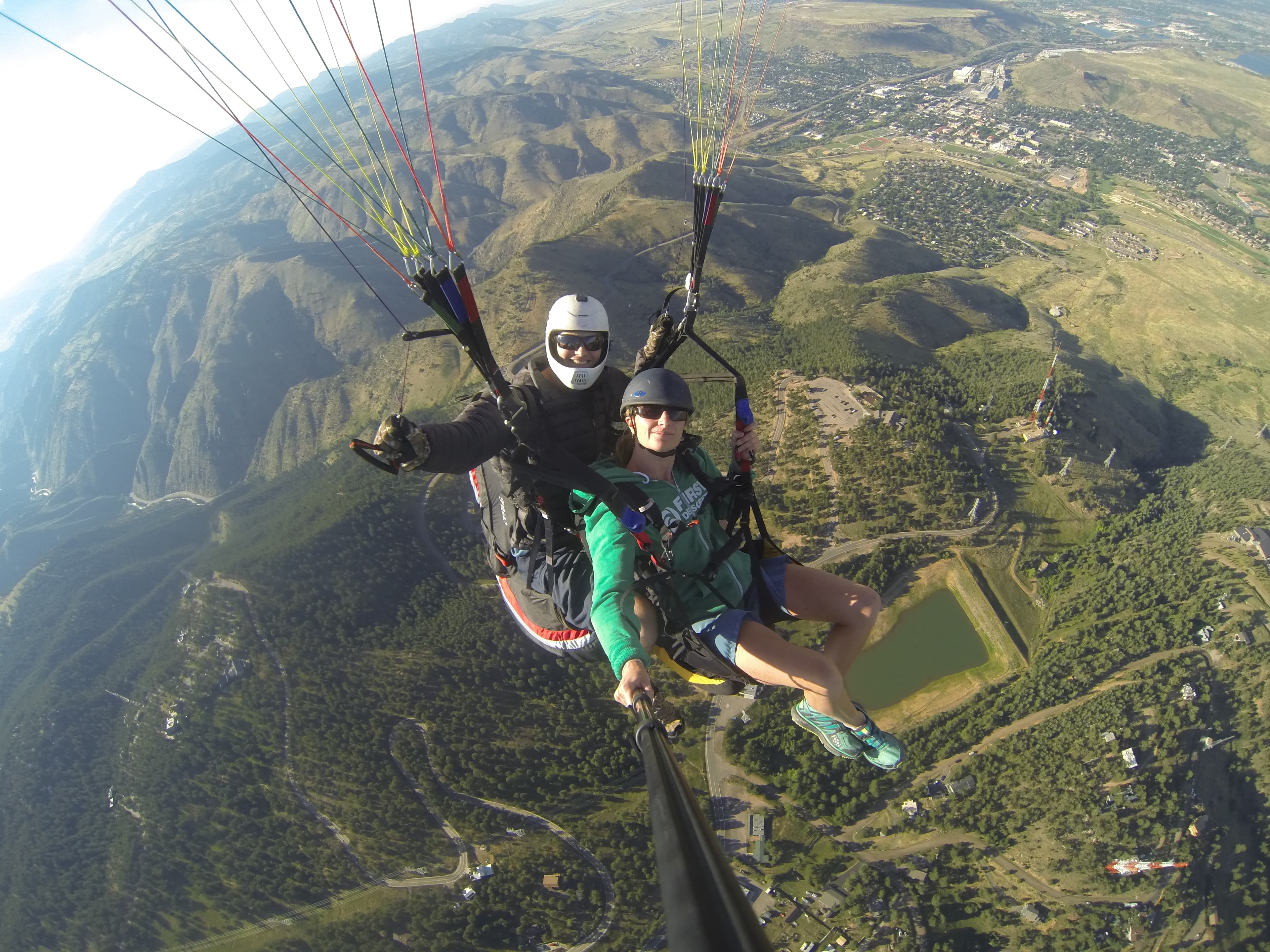 paragliding high over golden, colorado photo