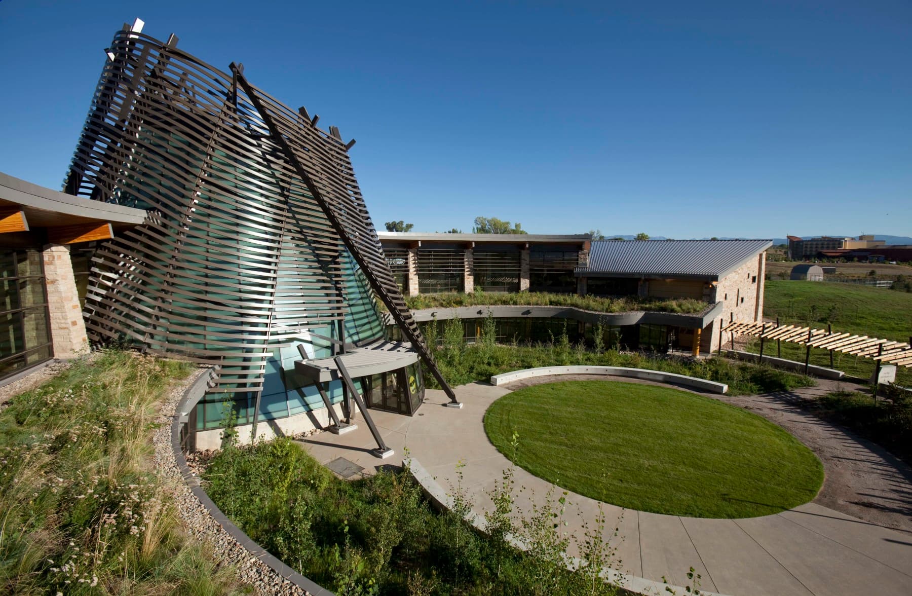 the southern ute cultural center and museum grass deck photo photo