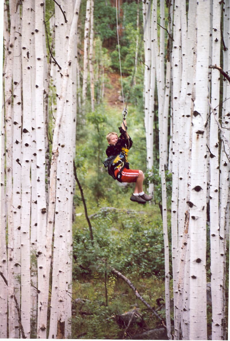 zipline through aspen forest in aspen alley photo 13