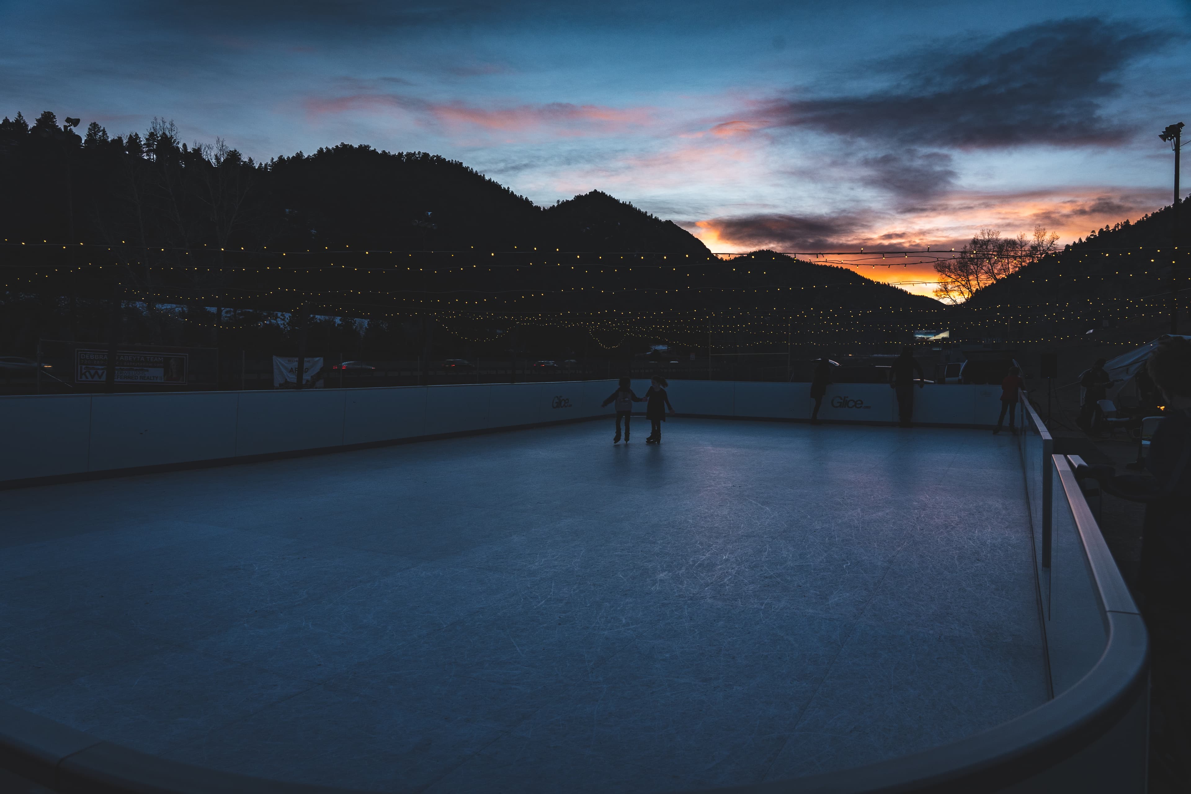 night skating at the frozen fire rink in idaho springs, co photo
