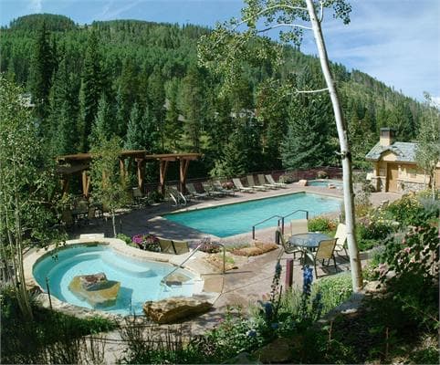 antlers at vail's pool deck is situated along gore creek and affords illustrious views of vail mountain. photo 2