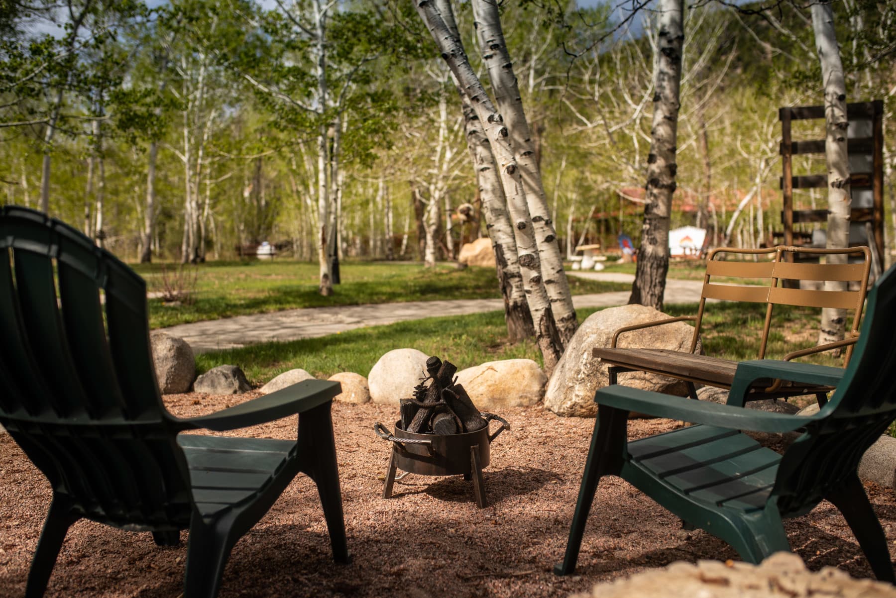 create memories together by the fire pit under the aspens on your private patio photo 8