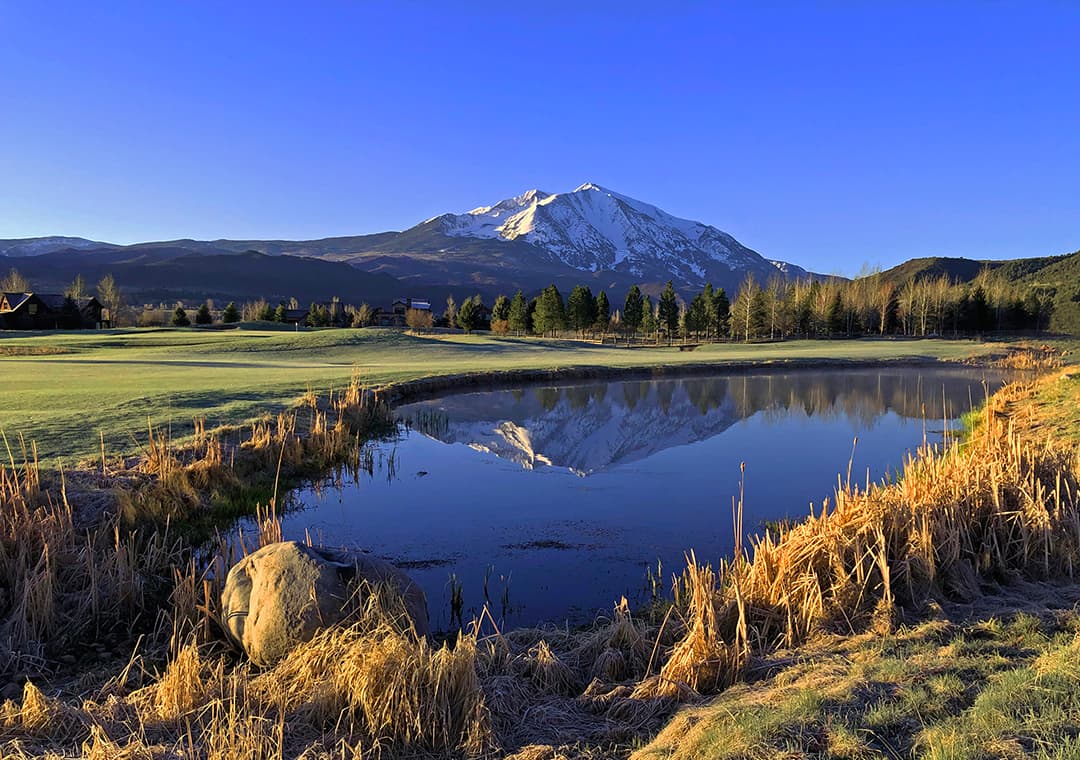 mount sopris rising above the valley floor photo