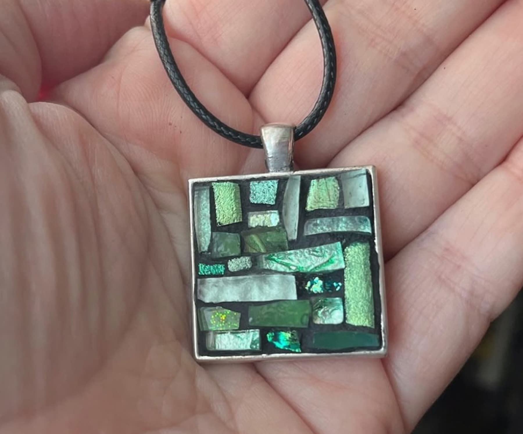 Glasswork: Mosaic Pendant Necklaces
