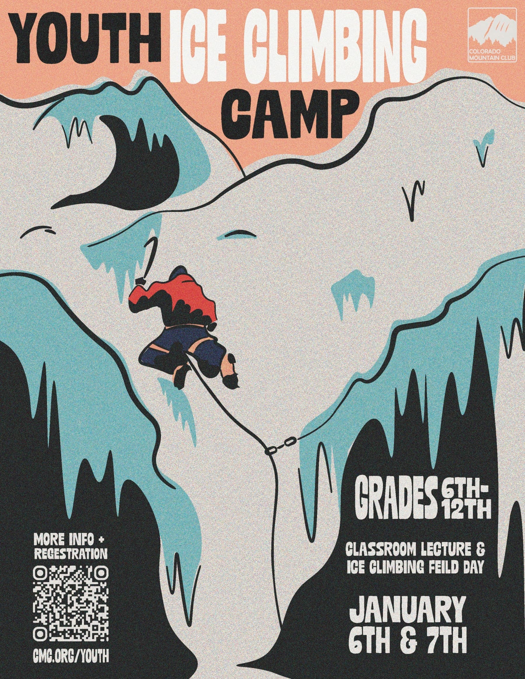 colorado mountain club presents ice climbing for teens photo