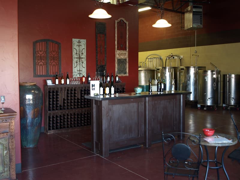tasting room looking back into the winery photo