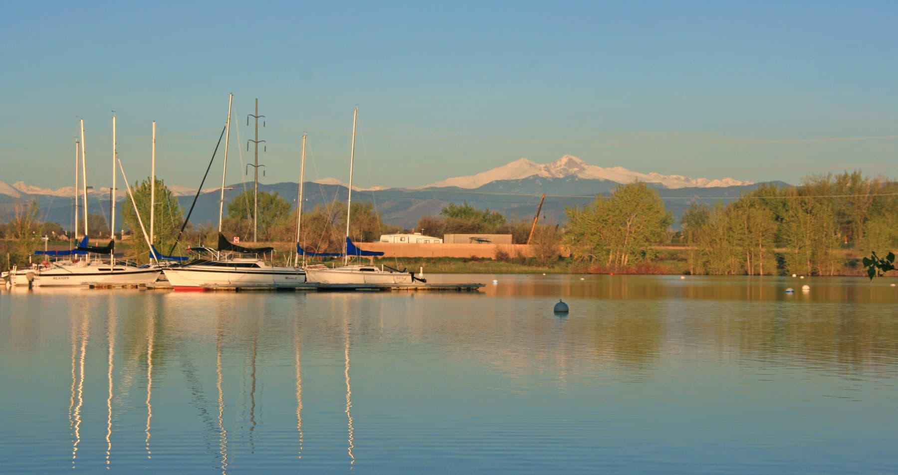 long's peak from boyd lake marina photo