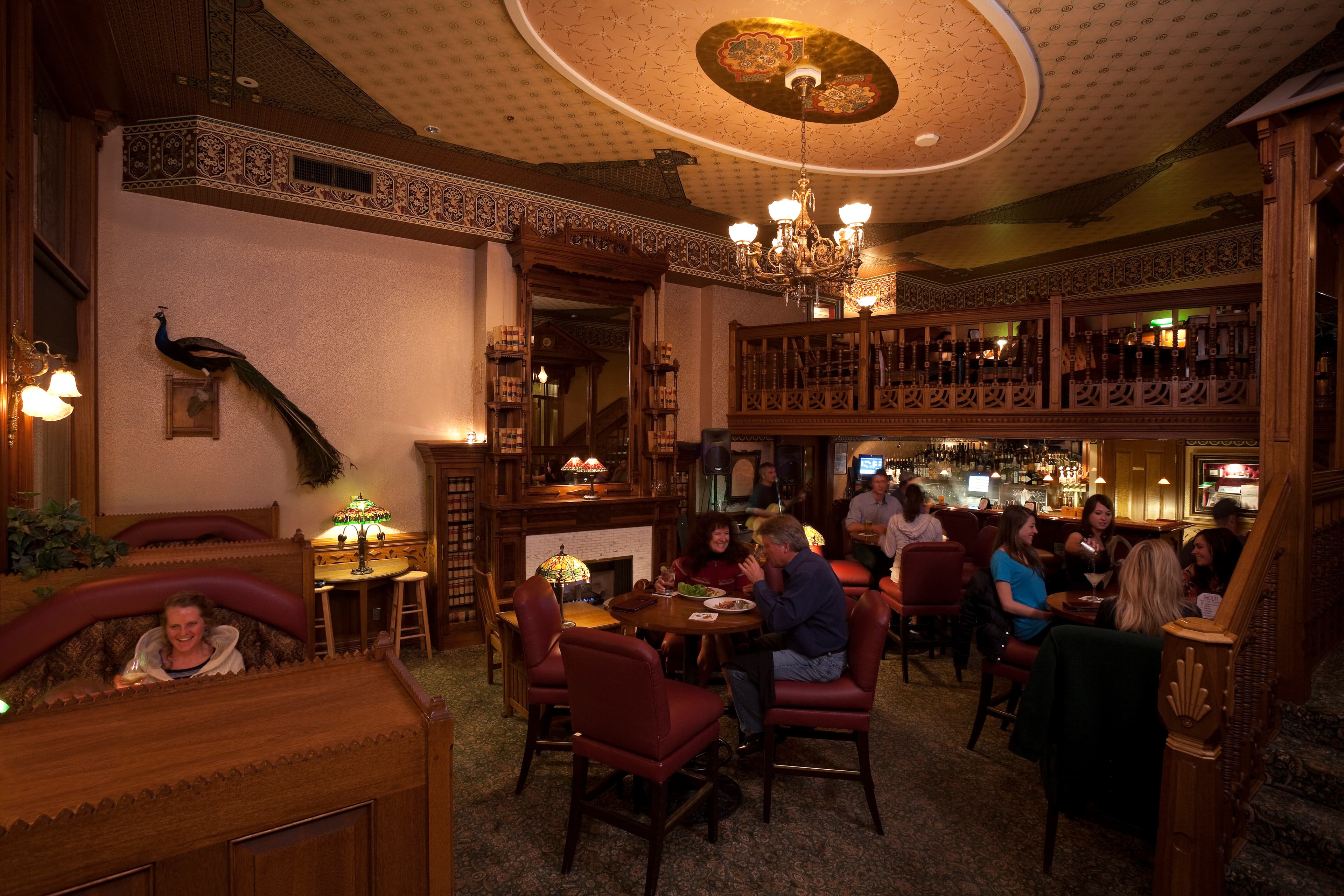 beautiful victorian saloon bar with handcrafted libations and food photo