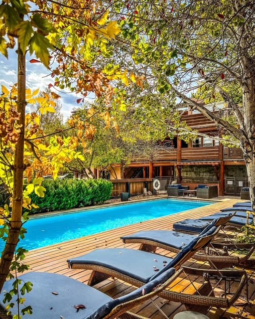 outdoor heated pool newly renovated photo 4