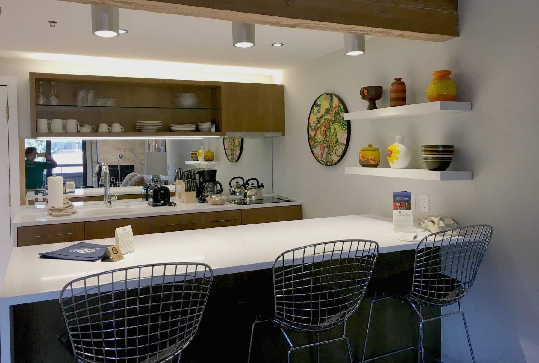 fireplace studio kitchen photo 10