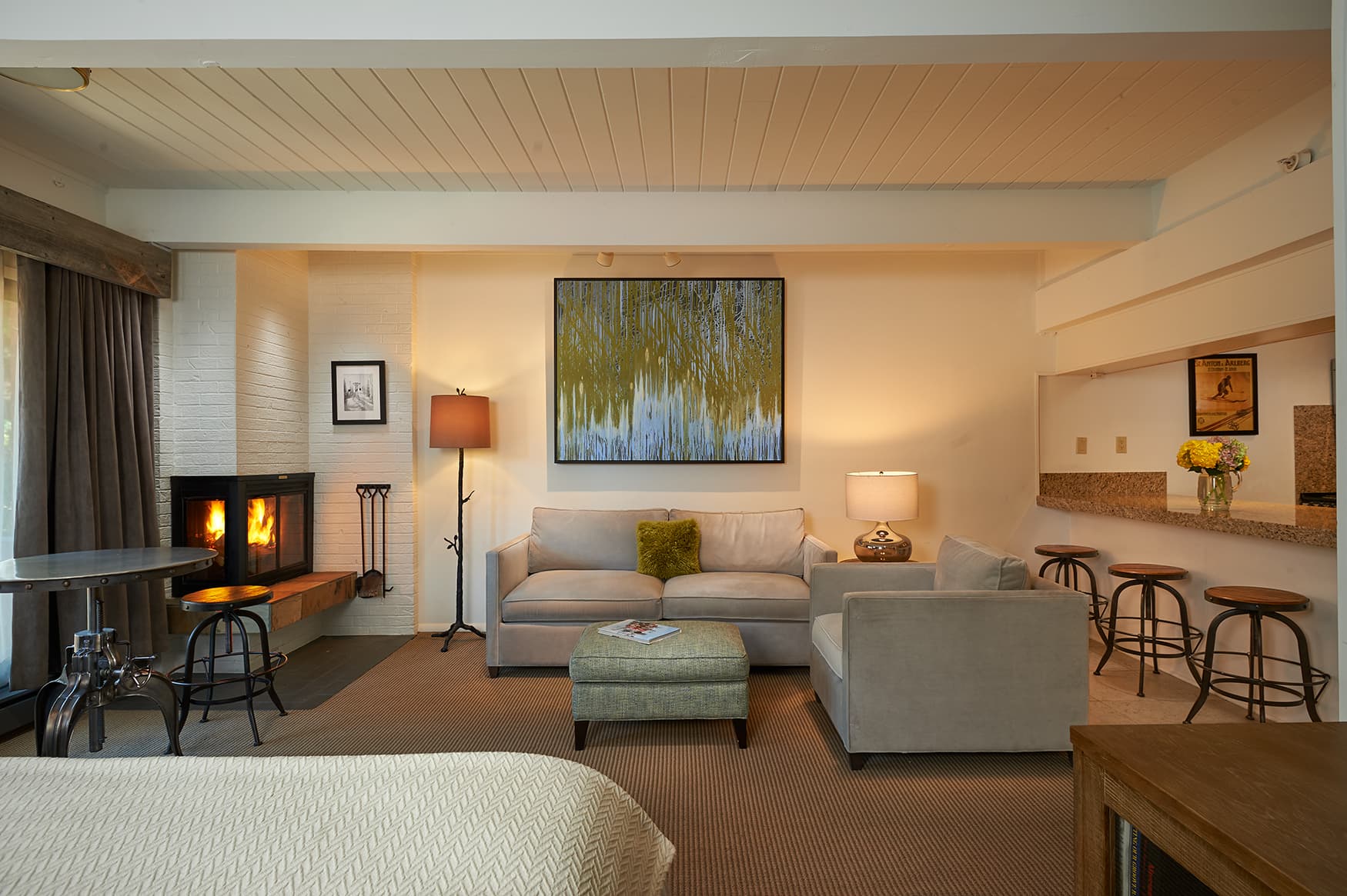 fireplace studio living room photo 11