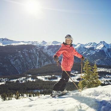 Foursquare A cross-country skier on a mountain.