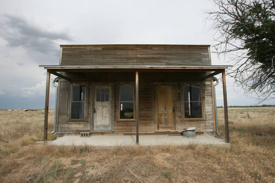 Dearfield founder O.T. Jackson's abandoned wood frame home in Dearfield ghost town