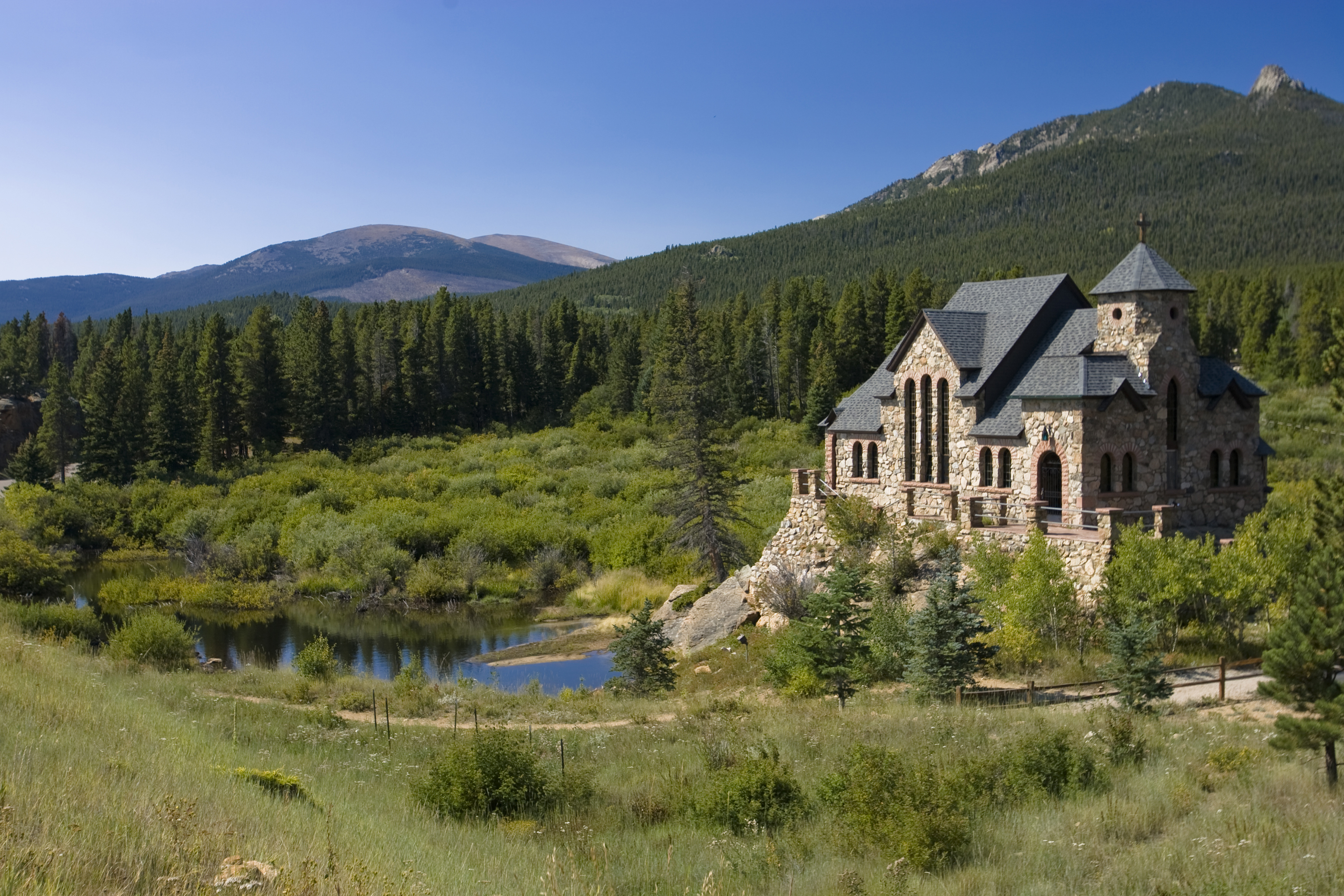 picturesque stone chapel near estes park colorado colorado com