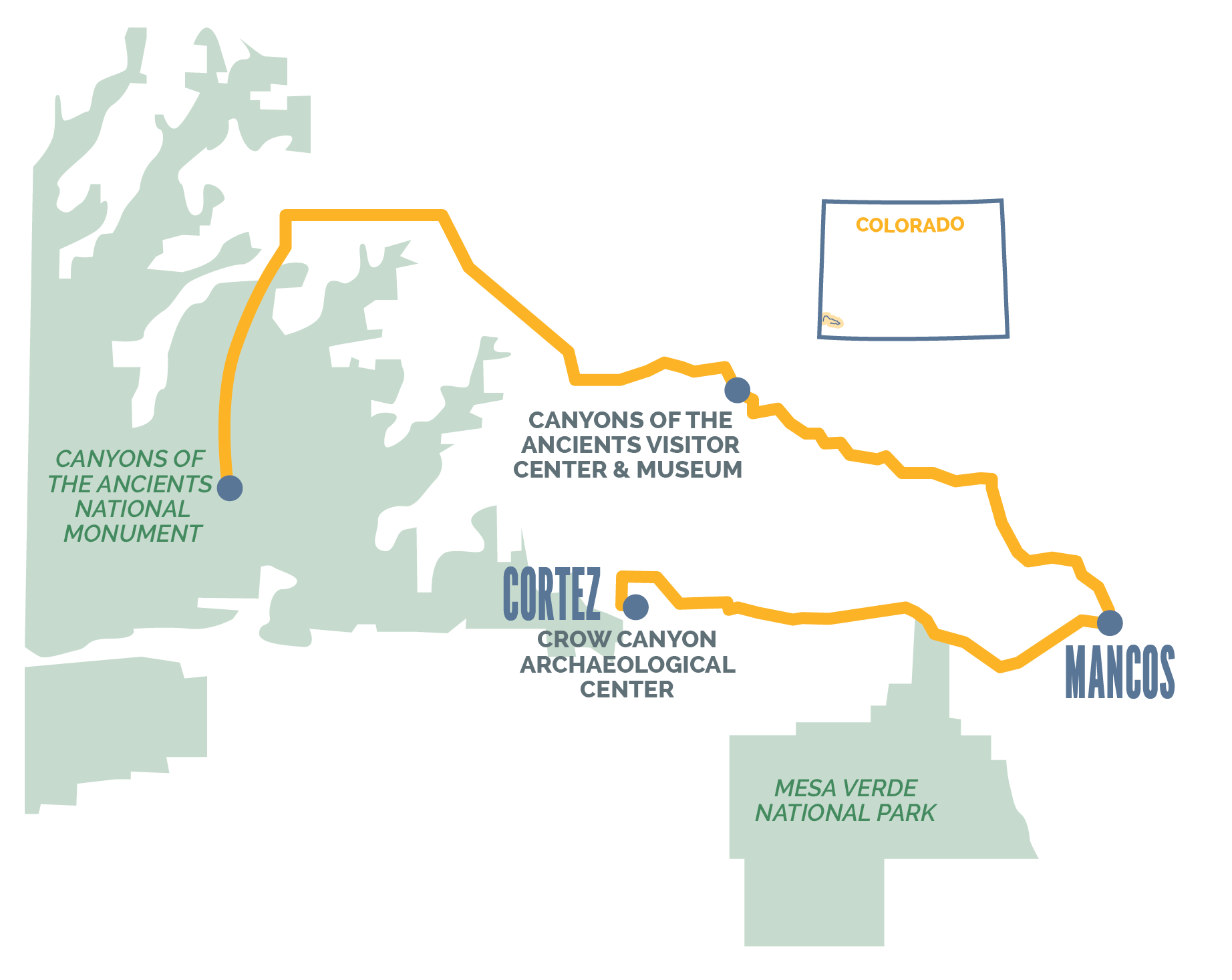 Southwest Colorado Itinerary Map