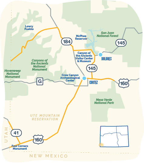 Map of Trail of Ancients Byway Map of Trail of Ancients Byway