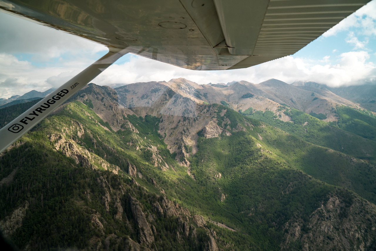 View of mountains from a plane 
