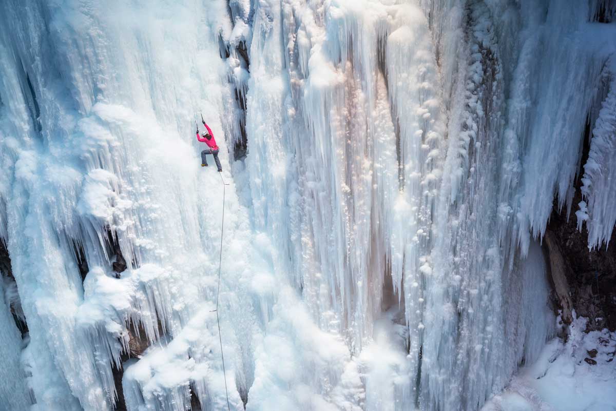 Ice climbing in Colorado