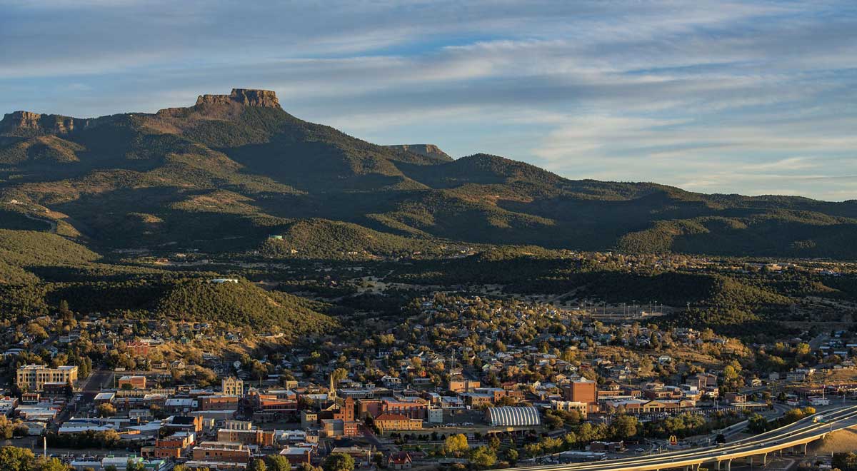 Trinidad with Fishers Peak in the background