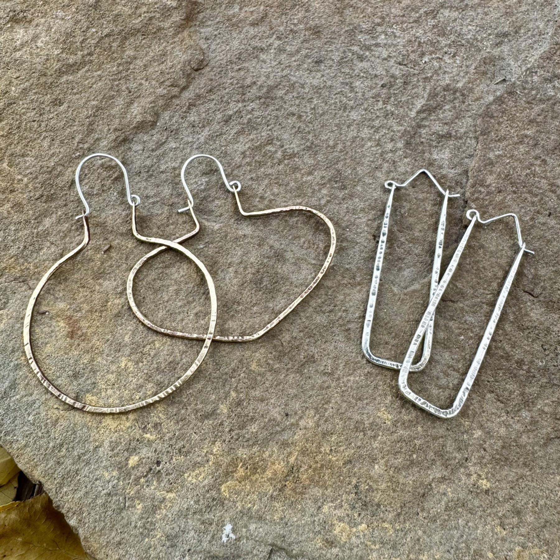 silversmithing: hammered hoops photo