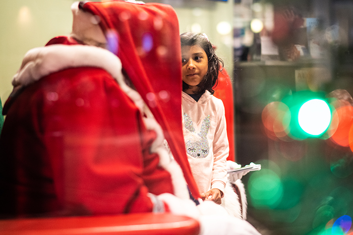 free visits with santa in downtown boulder at st. nick on the bricks photo