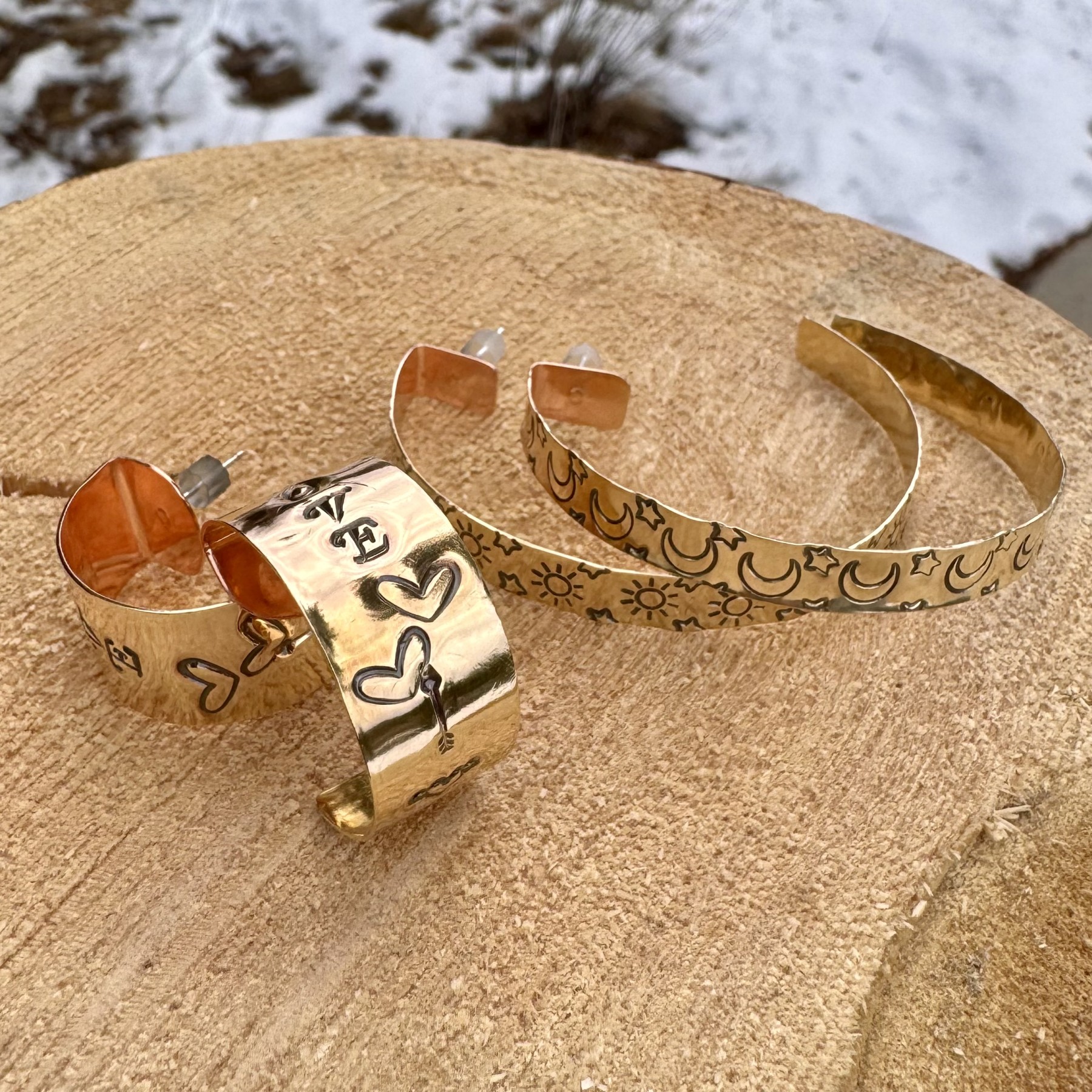 silversmithing: bold brass hoops photo