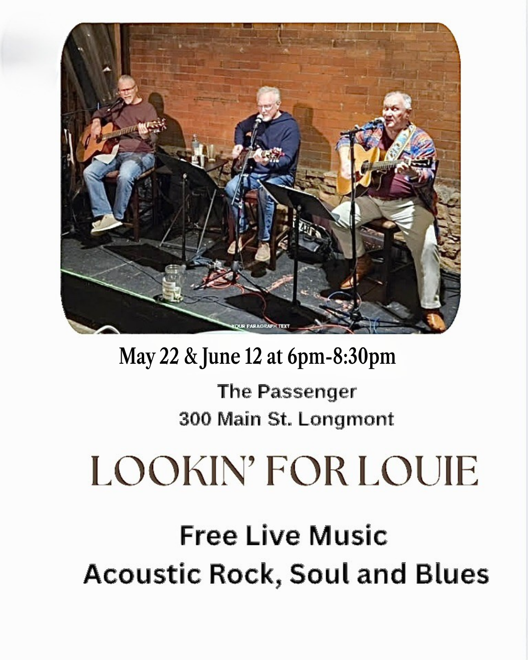 lookin' for louie band performing @ the passenger photo