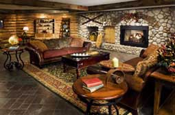 the cozy and inviting lobby of the village at brec photo