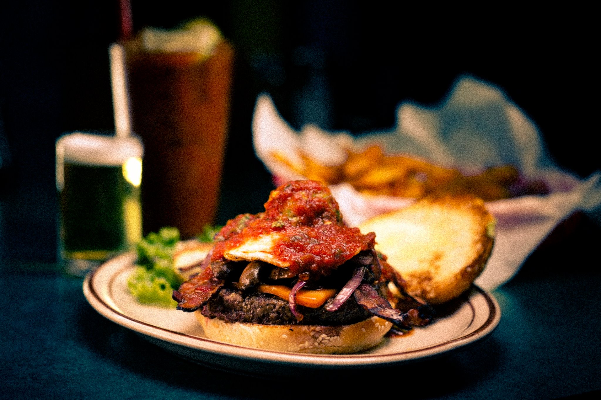fire belly burger at the cherry cricket in denver photo