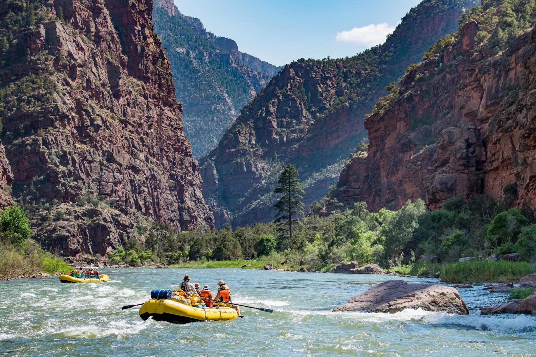 green river rafting through the gates of lodore in dinosaur national monument photo