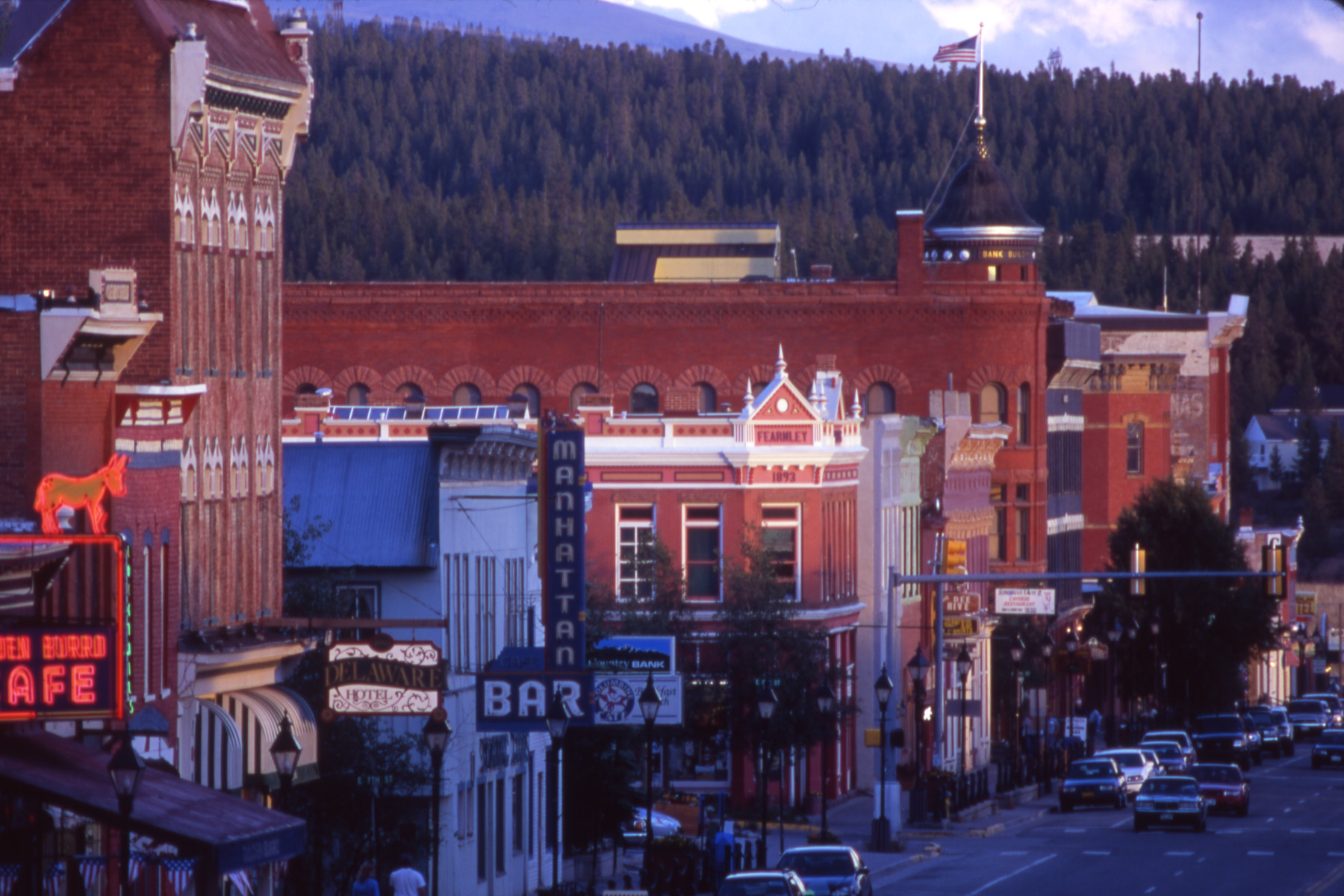historic downtown leadville, colorado, on a summer evening. photo