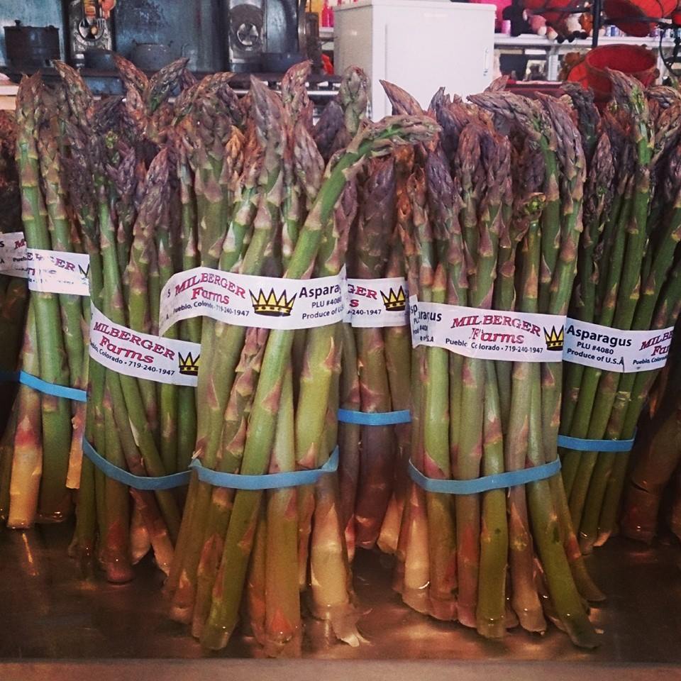 fresh picked asparagus starting in april photo