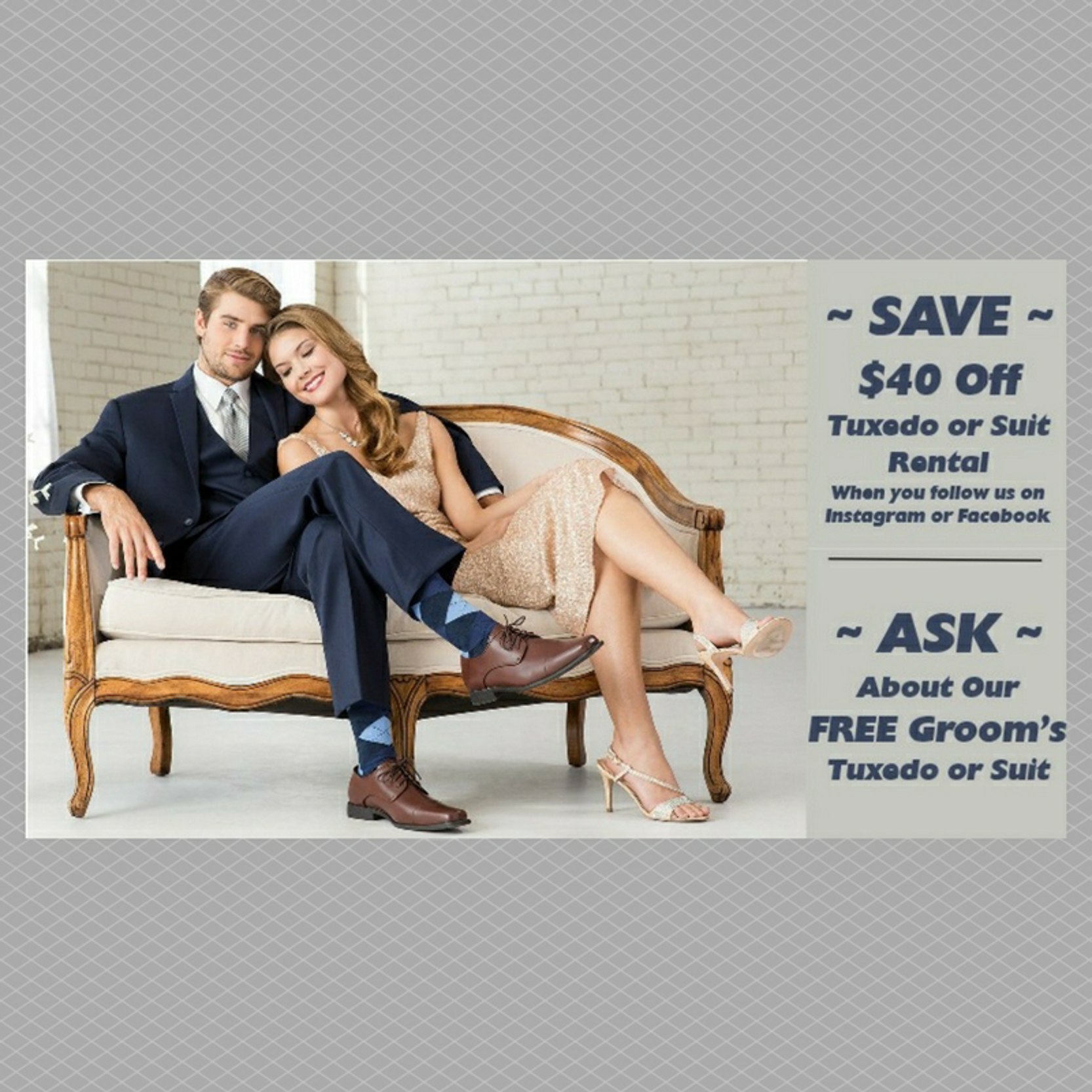 ask about our free groom's tuxedo. photo