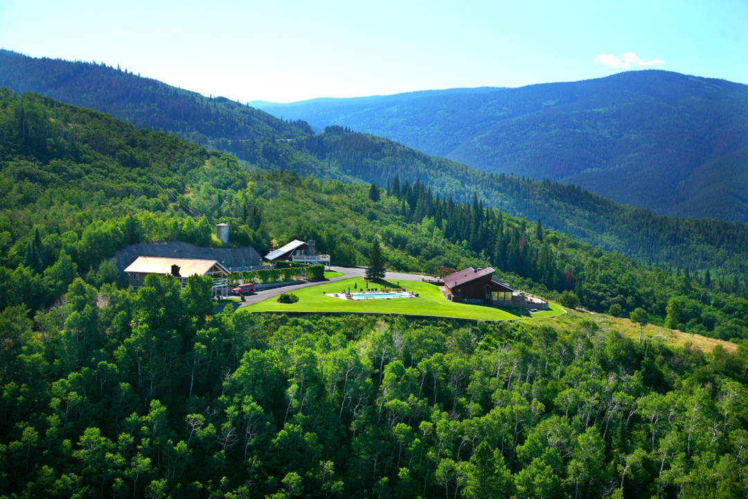 aerial view of the private estate in steamboat springs, colorado photo