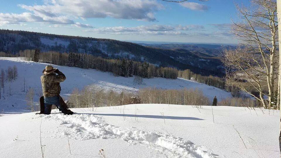 scott gesell, beaver creek outfitters owner, glassing for elk! photo