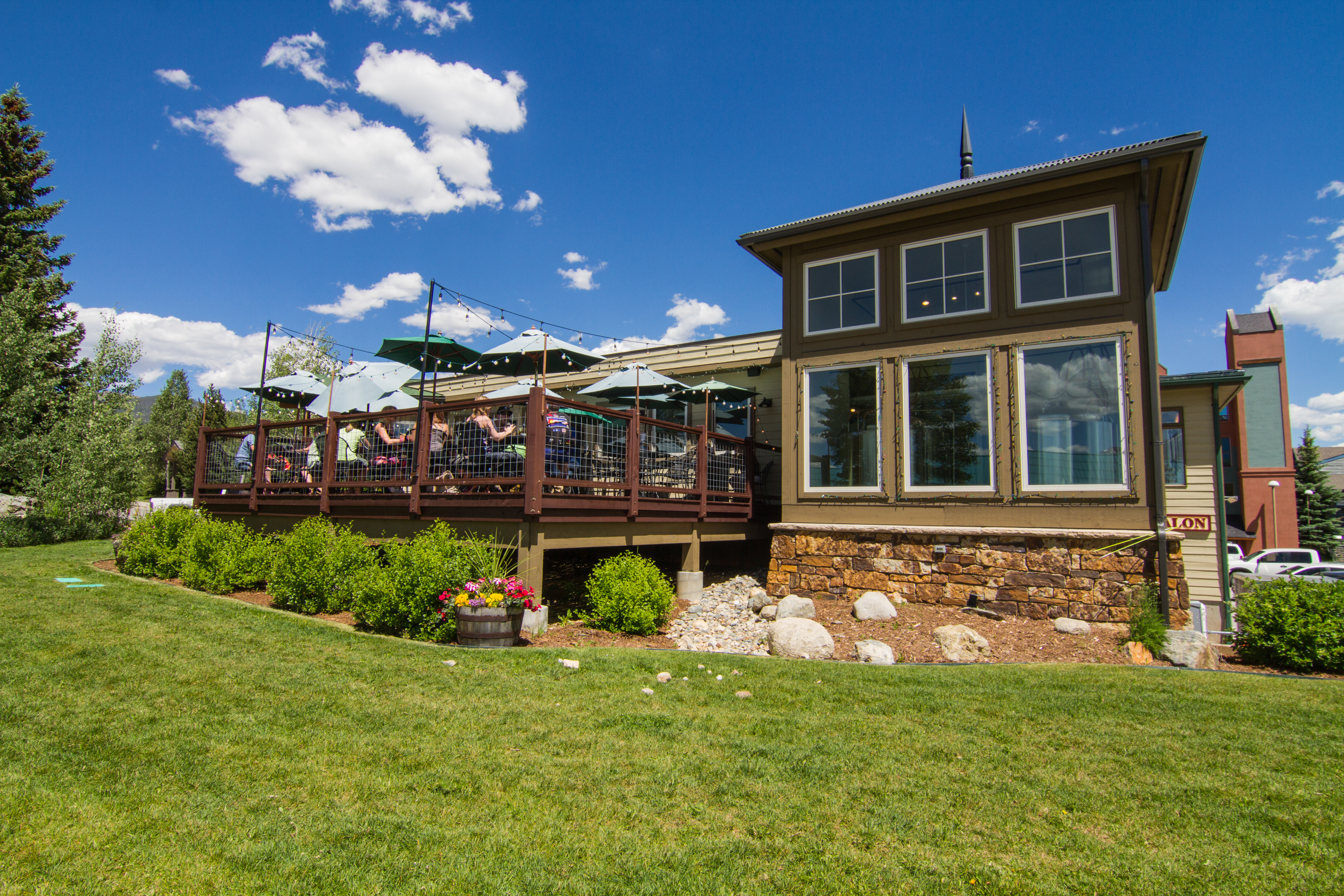 with two decks the brewery is a great place to soak in the views of the mountains photo