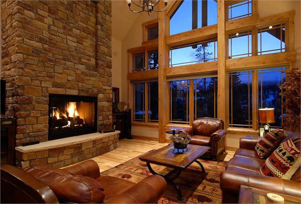 spacious living rooms with stunning mountain views photo