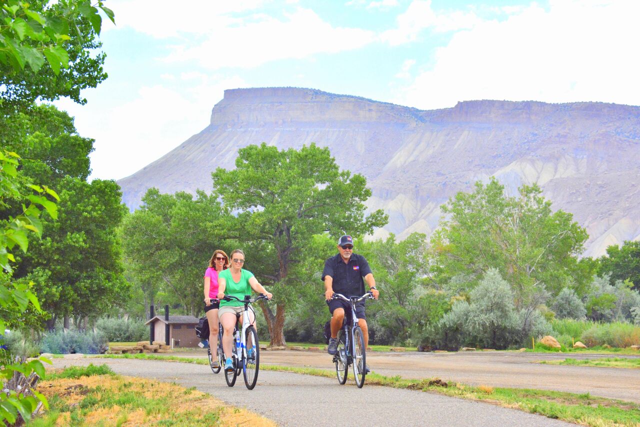 riding along the orchards and vineyards photo