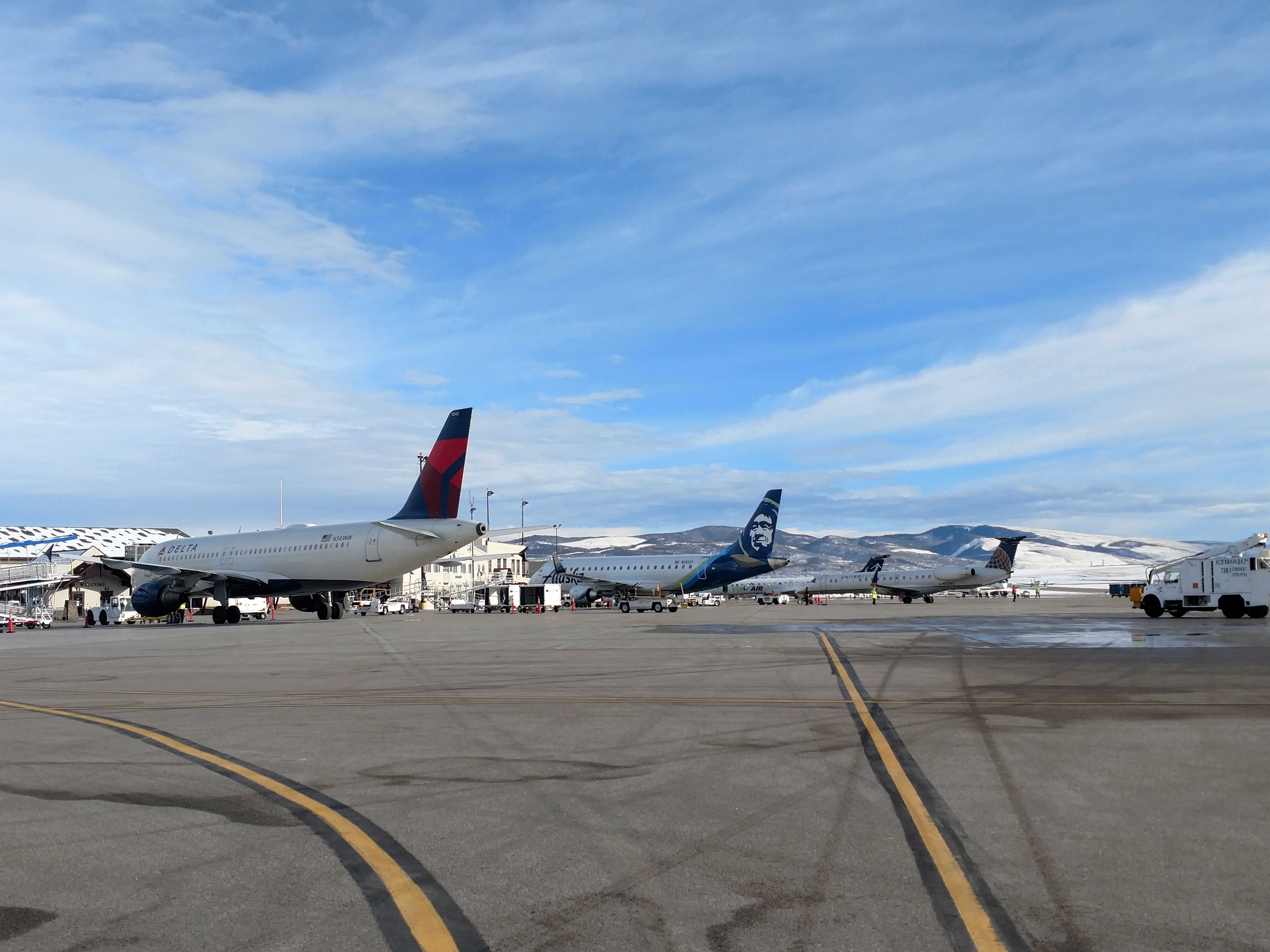 blue bird day on the commercial apron photo